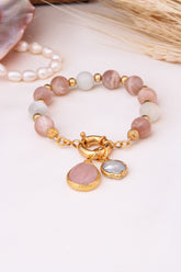 Pink Opal & Pearl Bracelet